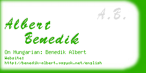 albert benedik business card
